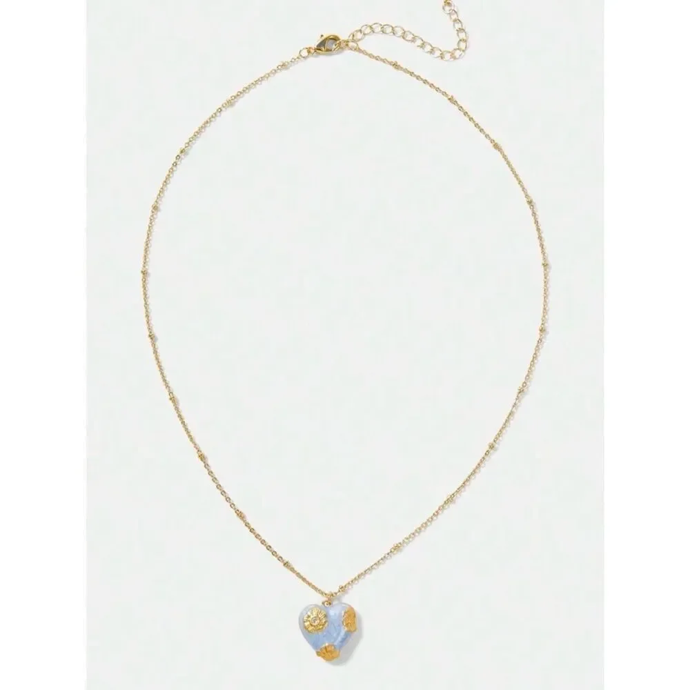 Blue heart necklace #2526